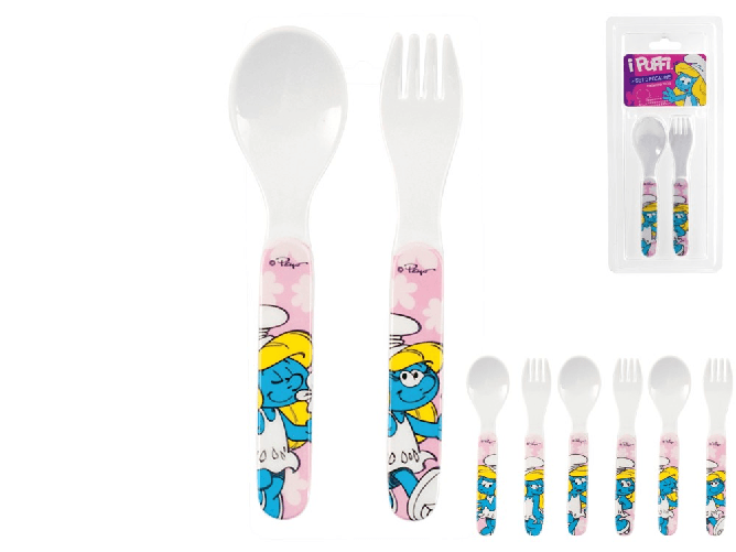 Home 6x Confezioni Cucchiai Forchette Home Melamina Puffetta