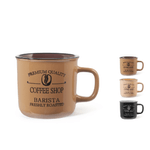 H&h  6x Tazze Tè Senza Piatti Coffe Shop In Stoneware Colori Assortiti Cl 22