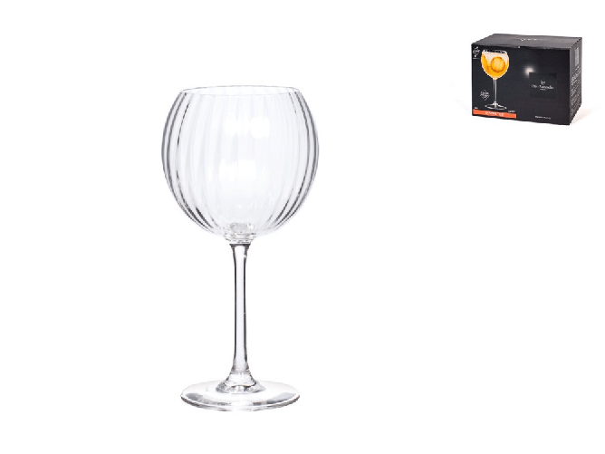 Arc 6x Calici In Vetro Trasparente Decorato Symetrie Per Gin, 58Cm