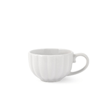 H&h 4x H&amp;H Tazza tè con piatto Lotus in stoneware bianco cc 220