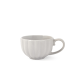 H&h 4x H&amp;H Tazza tè con piatto Lotus in stoneware grigio cc 220