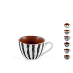 H&h 12 tazze caffè senza piatto Avana in porcellana decorata cc 150.