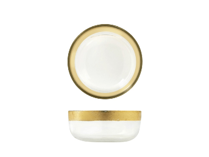 H&h Coppetta H&amp;H Goldie Foglia Oro Cm11 Vetro