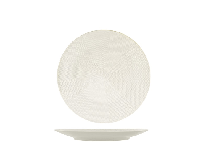 H&h 6x Piatti Frutta H&amp;H Comb Bianco In Stoneware Cm20,5
