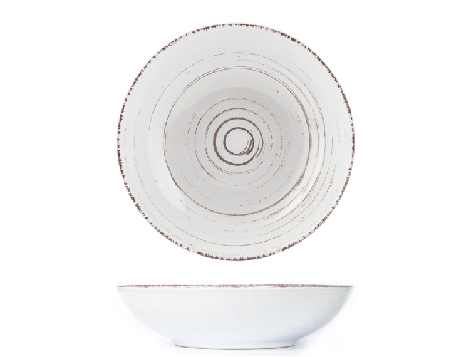 H&h 6x Piatti fondi H&amp;H Terre Du Sud In Stoneware Colore Bianco,  21,5 Cm