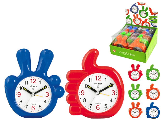 Home 8x Sveglie Home Al Quarzo Like Assortiti Forma Mani