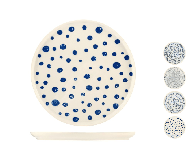 H&h 12x Piatti H&amp;H Frutta Atlas In Stoneware Assortito Cm 21