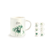H&h 6x Tazze Caffè H&amp;H Botanic In New Bone China Assortiti Cc90