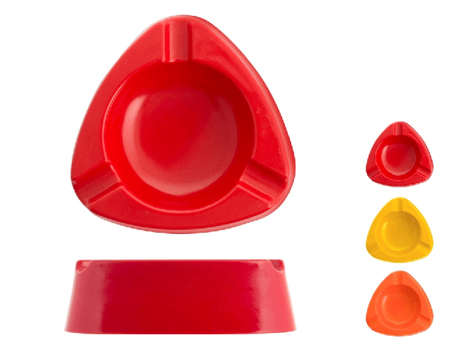 Crazystock Selected 6x Posaceneri in Melamina Triangolare Colori Assortiti, Rosso Giallo Arancione