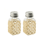 H&h 6x Spargi sale-pepe in verto trasparente e paglia con tappo in acciaio inox.