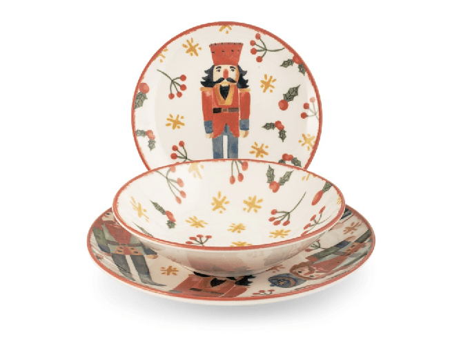 H&h 2x H&amp;H Servizio 18 pezzi tavola Kingdom in stoneware decorato