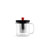 H&h H&amp;H Teiera in vetro borosilicato con filtro in acciaio inox 18/10 lt 0,6.