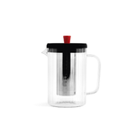H&h H&amp;H Teiera in vetro borosilicato con filtro in acciaio inox 18/10 lt 1.