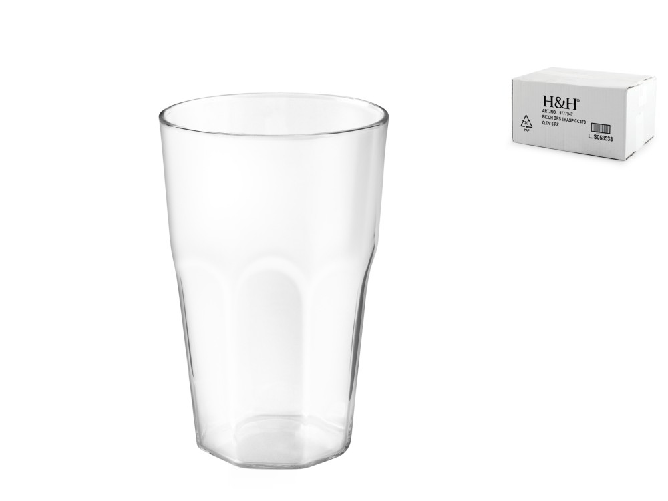 H&h H&amp;H 6 bicchieri in vetro a coste cl.47