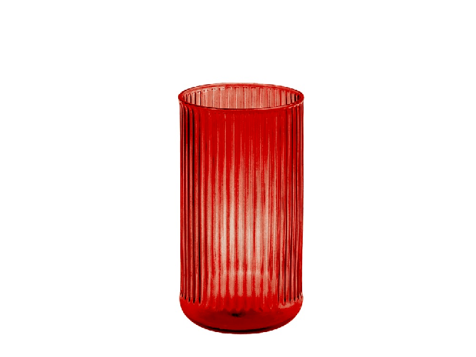 H&h H&amp;H 6 bicchieri Venus in vetro rigato rosso cl 47