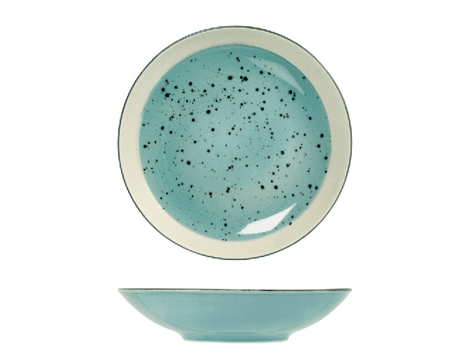 H&h 6x Piatti fondi H&amp;H Mimosa In Stoneware, Azzurro Ø 22 Cm