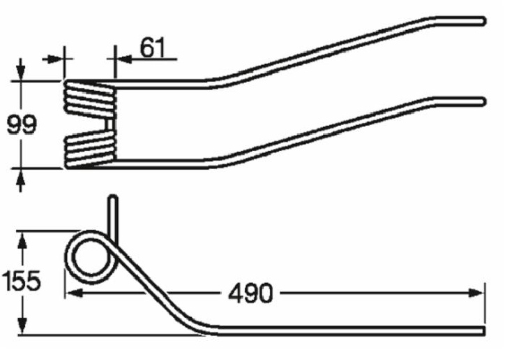 Ama Dente giroandanatore adattabile Kuhn 57701700 filo 8,5 confezione da 5 pezzi