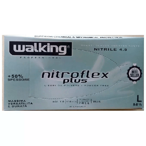 Machieraldo Guanti in Nitrile Nitroflex Plus 100 Pezzi Taglia L
