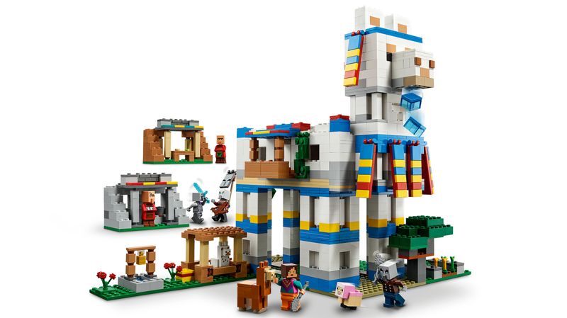 LEGO-Minecraft-21188-Il-Villaggio-dei-Lama-Casa-Giocattolo-con-Animali-della-Fattoria-Giochi-per-Bambini-Creativi