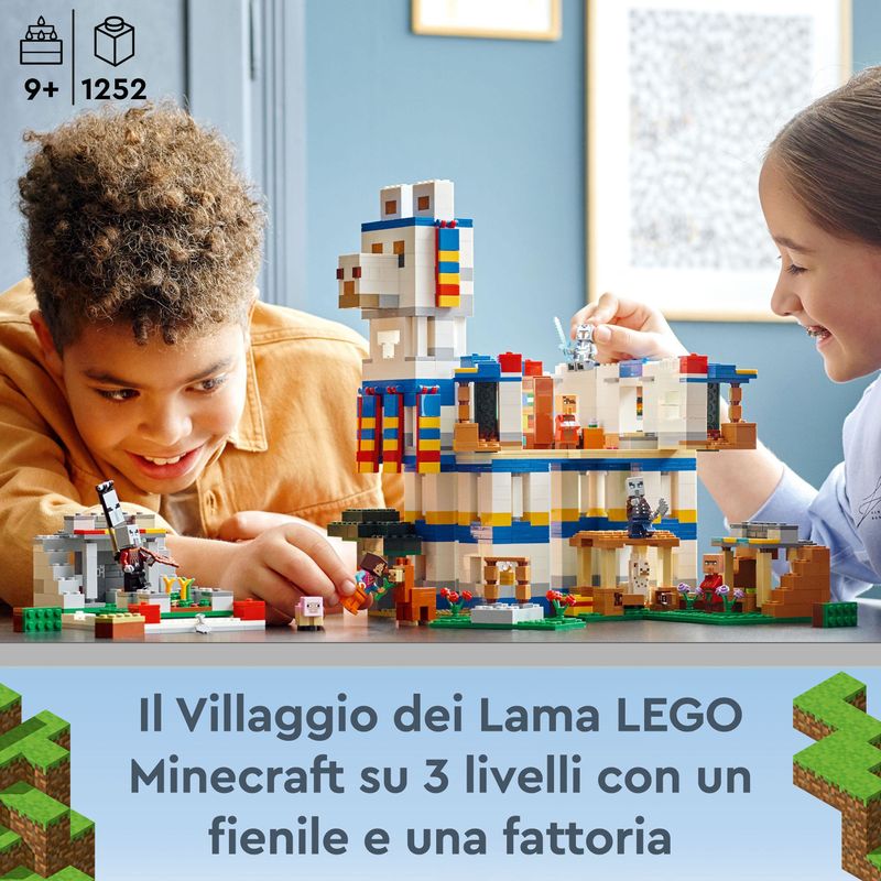 LEGO-Minecraft-21188-Il-Villaggio-dei-Lama-Casa-Giocattolo-con-Animali-della-Fattoria-Giochi-per-Bambini-Creativi