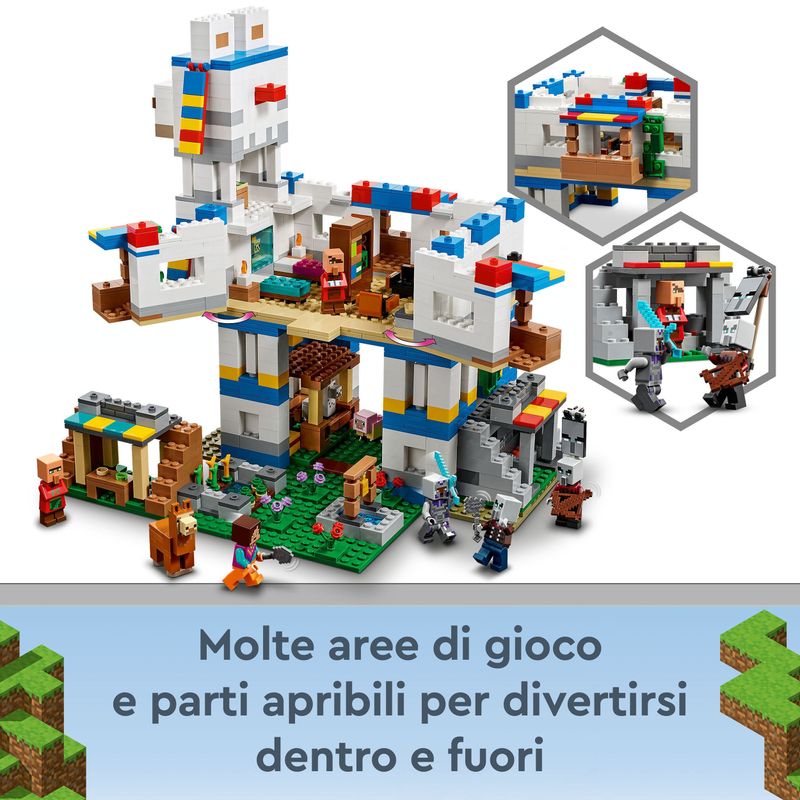 LEGO-Minecraft-21188-Il-Villaggio-dei-Lama-Casa-Giocattolo-con-Animali-della-Fattoria-Giochi-per-Bambini-Creativi