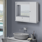 Pidema:Mobile bagno bianco frassinato con specchio e luce - pensile bagno a prezzi scontati