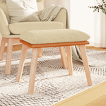 VidaXL Poggiapiedi Crema 45x29,5x35 cm in Tessuto e Similpelle