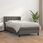 VidaXL Giroletto a Molle con Materasso Grgio 80x200 cm in Similpelle