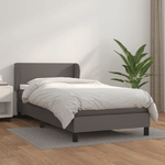 VidaXL Giroletto a Molle con Materasso Grgio 80x200 cm in Similpelle