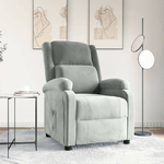 VidaXL Poltrona Reclinabile Grigio Chiaro in Velluto