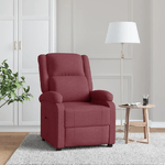 VidaXL Poltrona Reclinabile in Tessuto Rosso Vino