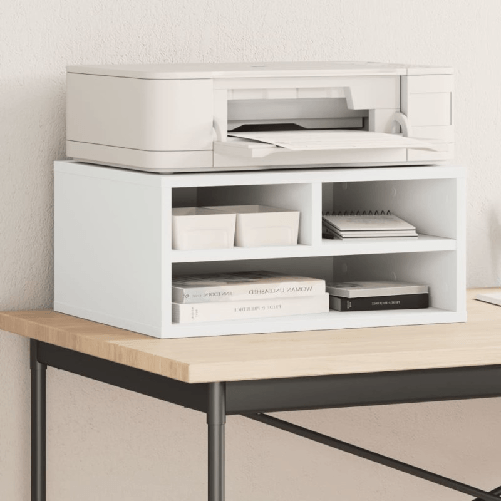 VidaXL Supporto per Stampante Bianco 49x40x22,5 cm Legno Multistrato