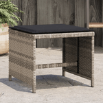 VidaXL Sgabelli Giardino Cuscini 4pz Grigio Chiaro 40x40x35 Polyrattan