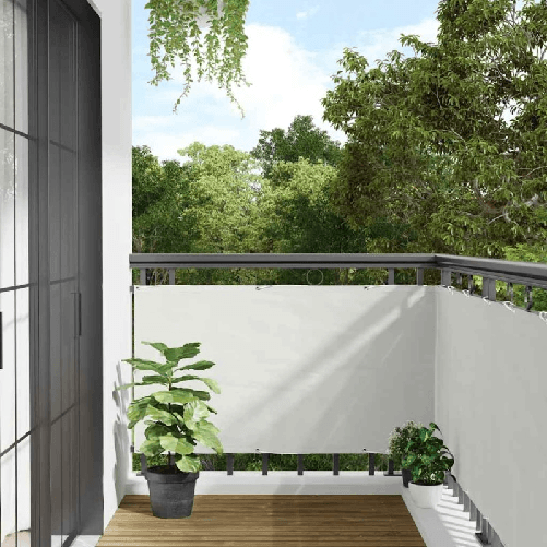 VidaXL Paravento da Balcone Bianco 300x75 cm in PVC