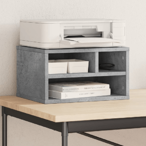 VidaXL Supporto Stampante Grigio Cemento 40x32x22,5 Legno Multistrato
