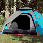 VidaXL Tenda a Cupola da Campeggio 4 Persone Blu a Rilascio Rapido