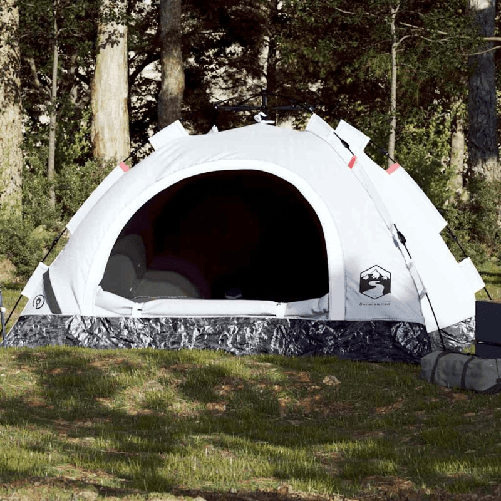 VidaXL Tenda 4 Persone Bianca in Tessuto Oscurante a Rilascio Rapido