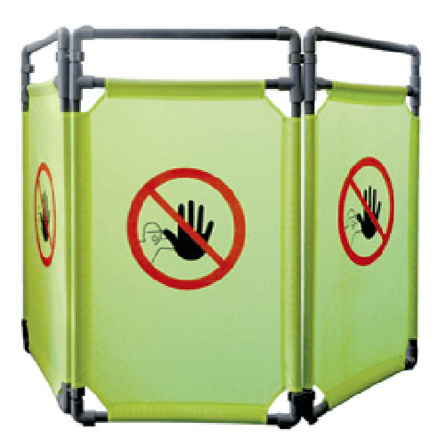 CARTELLI SEGNALATORI Barriera per interni - NO ENTRY - 3 pannelli - 170 x 100 cm - PL - giallo