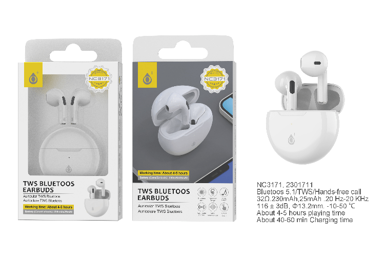 One Plus ES ONE PLUS AURICOLARI TWS Cuffie Bluetooth BIANCO - NC3171