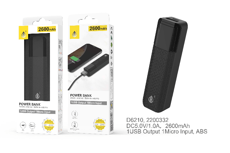 One Plus ES POWER BANK SORLAX 2600 mAh NERO - D6210