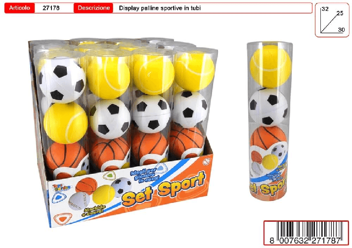 Senza marca SET 4 PALLE SPORTIVE IN SPUGNA - 27178