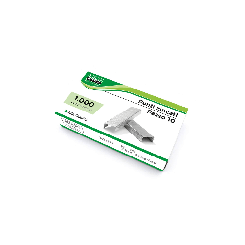 Senza marca 1 BLISTER DA 1000 PUNTI IN ACCIAIO ZINCATO P10 LEBEZ - Passo 10 - 9/4