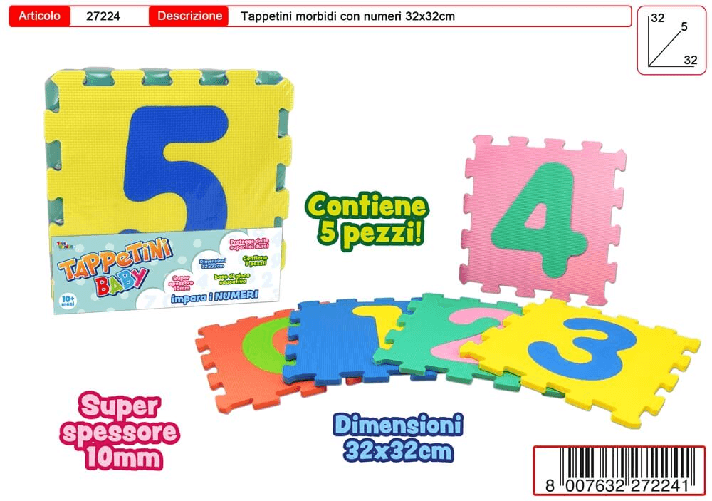 Toys Garden TAPPETINO NUMERI 32x32cm SPESSORE 10mm - 27224