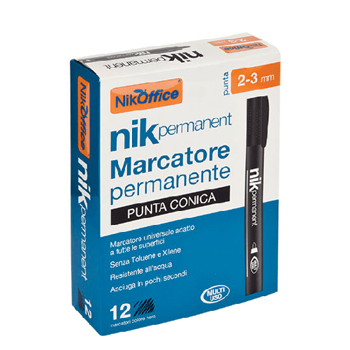 Senza marca FELTRO INDELEBILE NICKOFFICE BLU P.TA SCALPELLO (12PZ)