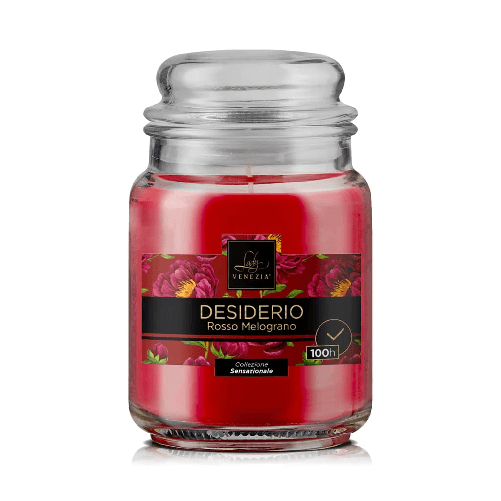 Senza marca CANDELA PROFUMATA SENZAZIONI 100h DESIDERIO - Rosso Melograno