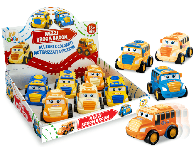 Senza marca GOGO - MEZZI BROOM BROOM AUTOBUS 4 A FRIZIONE (6PZ) 66678