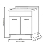 Kit mobile lavatoio in legno rovere bianco 60x50 cm.