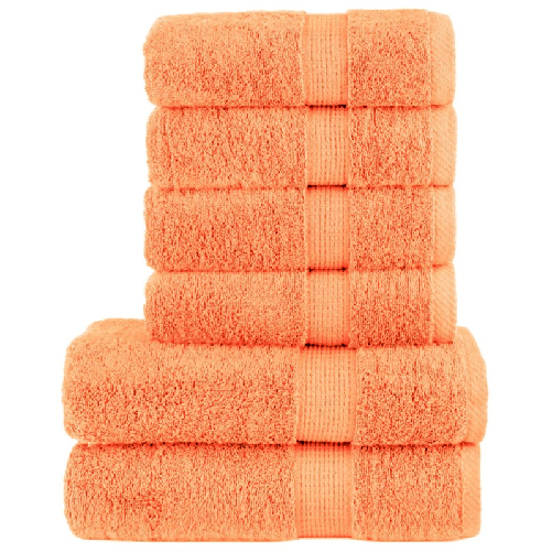 VidaXL Set ASciugamani SOLUND 6 pz Arancioni 600 gsm