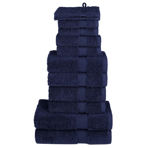 VidaXL Set ASciugamani SOLUND 12 pz Blu Navy 600 gsm