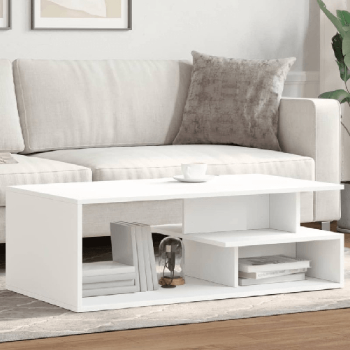 VidaXL Tavolino da Salotto Bianco 102x55x35 cm in Legno Multistrato